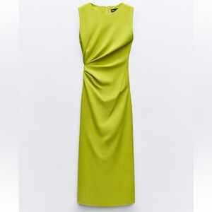 Zara Side Ruched Midi Dress